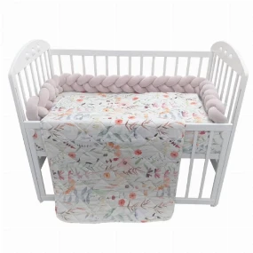 Textil Cvetni svet komplet posteljina za bebe 4u1, 120x80 cm